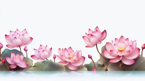 Premium Vector | Lotus flowers on a white background Lotus Aesthetic, Lotus Background, Buddha Background, Lotus Vector, Lotus Pond, Lotus Flowers, Haifa, Scenery Wallpaper, A White Background