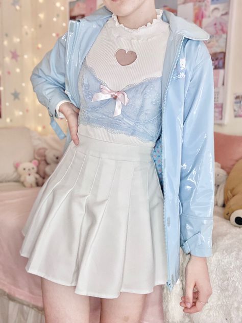 Dollcore Outfits, Gyaru Fashion, Kawaii Fashion Outfits, Fashion Aesthetics, Blue Outfit, Really Cute Outfits, Kawaii Clothes, Kpop Outfits, Kawaii Fashion