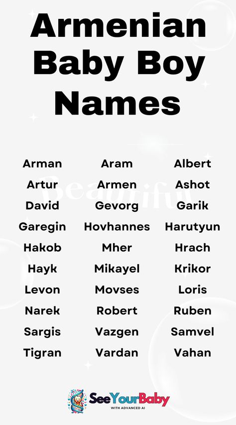 Discover Armenian baby boy names that are rare but timeless. These names are full of history and make a unique statement for your little one. Armenian Names, Names Generator, Sims Names, Pony Bead Patterns, Book Writing Inspiration, Name Generator, Book Writing, With Meaning, Baby Boy Names