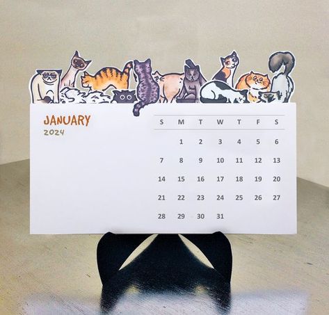 Cats Die Cut 2025 Desk Calendar in 2024 | Desk calendar design, Creative calendar, Desk calendars #Project_Almanac #Desk_Calendar_Design #Illustration_Calendar #Interactive_Calendar Project Almanac, Desk Calendar Design, Graphic Design Magazine, Illustration Calendar, Mini Desk Calendar, Interactive Calendar, Creative Calendar, 달력 디자인, Cat Calendar