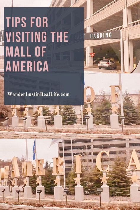 photos of the Mall of America sign and entering the parking garage at Mall of America in Bloomington, Minnesota. Text on screen reads "Tips for visiting the Mall of America WanderLust in Real Life.com" What To Do Outside, Bloomington Minnesota, Pack Up And Go, Minnesota Travel, Mall Of America, Road Trip Adventure, Life Journal, Exotic Places, Alaska Travel