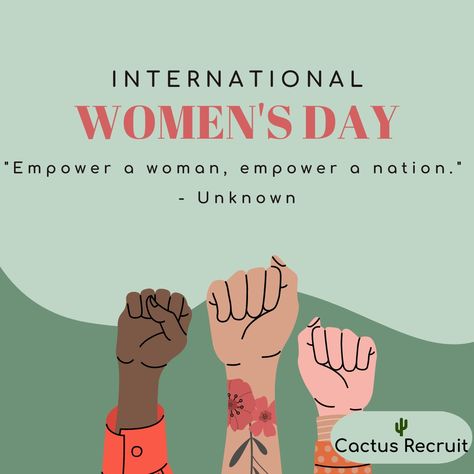 On this International Women's Day, let's celebrate the power of women and the impact they have in the workplace. By providing equal opportunities and creating a diverse and inclusive recruitment process, we can not only empower women, but also drive positive change and growth in the organisations they work for. Happy International Women's Day! #IWD2023 #ChooseToChallenge #InternationalWomensDay #CactusRecruit Change And Growth, Power Of Women, Recruitment Process, Work Email, International Women’s Day, Equal Opportunity, International Women's Day, Empower Women, Woman’s Day