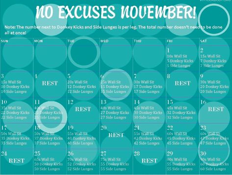 Month Workout Challenge, Gym Activities, November Challenge, Month Workout, Clean Life, 30 Day Fitness, Heath And Fitness, Health Fitness Motivation, Fitness Challenge