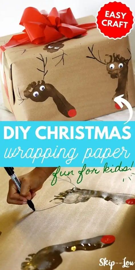 Christmas Wrapping Ideas Creative, Unique Gift Wrapping Christmas, Diy Christmas Wrapping, Diy Christmas Wrapping Paper, Christmas Wrapper, Reindeer Diy, Diy Reindeer, Christmas Wrapping Diy, Diy Wrapping Paper