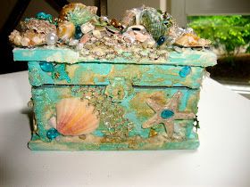 Treasure Chest Craft, Mermaid Treasure, Diy Mermaid, Mermaid Crafts, Mermaid Room, Nautical Crafts, Mermaid Diy, Jewelry Box Diy, Mermaid Parties