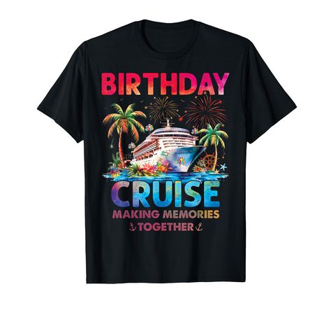 PRICES MAY VARY. This birthday cruise family group outfits with a cruise motif is for men, women, and children who want to celebrate their birthdays on a cruise ship with loved ones. A cruise ship birthday celebration sounds like a once-in-a-lifetime experience. Celebrate your birthday vacation trip on a cruise ship including a unique cruise theme design and a tees wish costume that you can wear while cruising. birthday presents for cruise enthusiasts among travelers. Lightweight, Classic fit, D Birthday Cruise Shirts, Cruise Theme, Birthday Cruise, Group Outfits, Cruise Shirts, Birthday Vacation, Cruise Shirt, Family Cruise, Making Memories