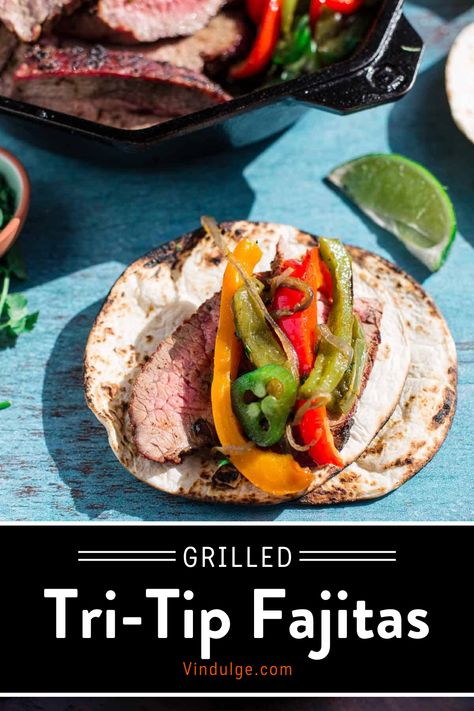 Tri-Tip Fajitas are a delicious, quick, and festive meal. Start by grilling the Tri-Tip at the same time as peppers for ease and then sliced thinly for incredible, tender, smoky, and savory steak fajitas. Give this recipe a try next time you’re craving fajitas! Fajita Ingredients, Steak Fajitas Recipe, Good Steak Recipes, Bacon Guacamole, Steak Fajita Recipe, Fajitas Recipe, Homemade Comfort Food, Best Beef Recipes, Summer Eats