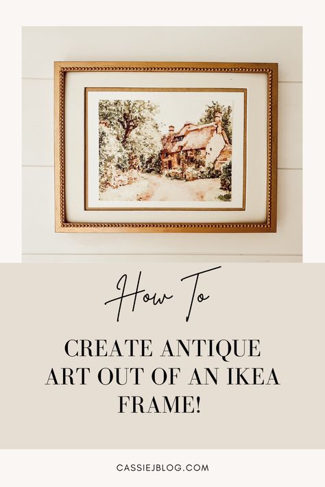 Ikea Picture Frame Hack, Ribba Frame Hack, Diy Vintage Gold Frame, How To Age A Gold Frame, Ikea Frames Ideas, Antique Gold Picture Frames, Diy Vintage Frame, Diy Antique Frame, Ikea Frame Hack