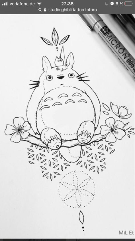 Small Totoro, Miyazaki Tattoo, Tatuaje Studio Ghibli, Art Studio Ghibli, Studio Ghibli Tattoo, Ghibli Tattoo, Kunst Tattoos, Artist Instagram, Studio Ghibli Art