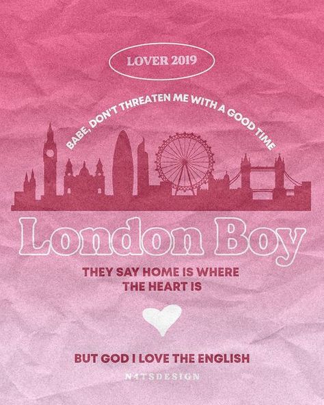 Taylor Swift Lover, London Boy, Fav Song, Taylor Lyrics, Dorm Posters, Taylor Swift Posters, Lyric Poster, Pink Posters, Poster Room