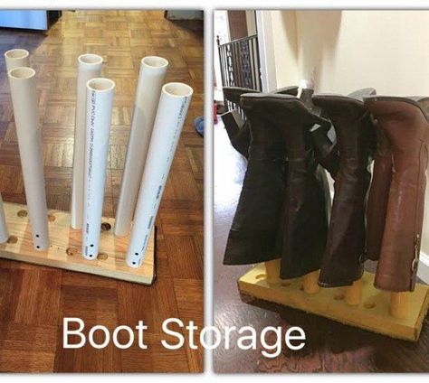 16 Brilliant Ways to Squeeze (Much) More Into Your Closet Boot Storage Diy, Drawer Sliders, Deep Closet, Boot Organization, Craft Supply Storage, Used Cabinets, Baskets For Shelves, Boot Storage, Pvc Pipes