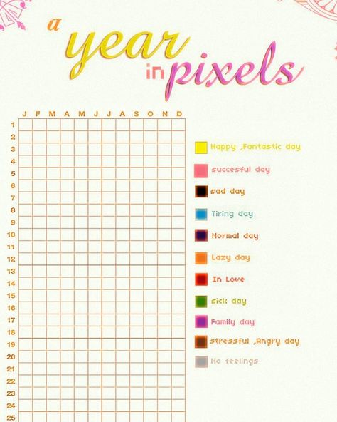 Year in pixels #journal #mood #moodboard #yearbook A Year In Color, Year In Color, May Bullet Journal, Year In Pixels, 2024 Year, Digital Journal, May 21, Journal Planner, Yearbook