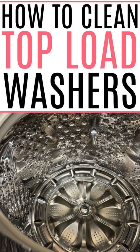 When was the last time you cleaned the washing machine? Check out how to clean a top load washer without any scrubbing. It only takes a few minutes of your time and your clothes will smell better! Washer Deep Clean, How Do I Clean My Washing Machine, How To Clean A Top Loader Washer, Cleaning A Washer Machine, Cleaner For Washing Machine, How To Sanitize Washing Machine, Wash Washing Machine, Clean Washing Machine Top Loader Vinegar, How To Wash Your Washing Machine