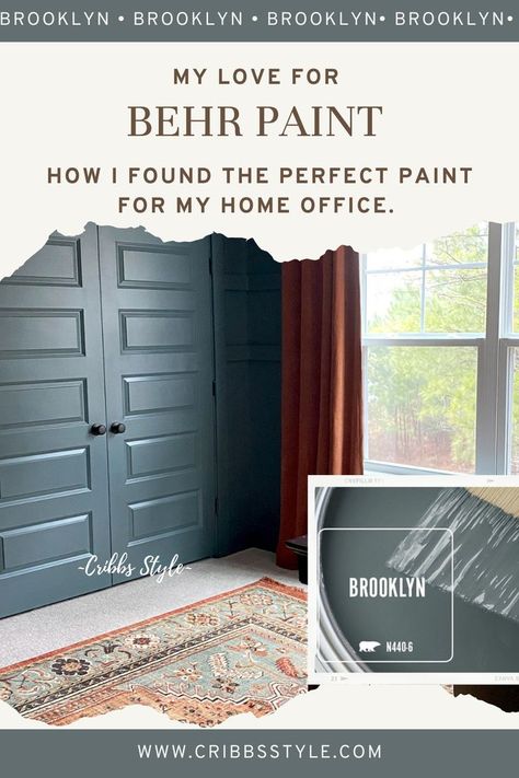 I might be slightly obsessed, but BEHR Paint gave me the gift of the most perfect color for my vintage inspired home office project. Bonus points we share the same name. Behr Peppergrass Paint, Hostaleaf Behr Paint, Behr Brooklyn Paint Wall Colors, Le Luxe Behr Paint, Behr Historic Paint Colors, Behr Brooklyn Paint, Behr Astronomical Paint, Fun Office Paint Colors, Nypd Behr Paint