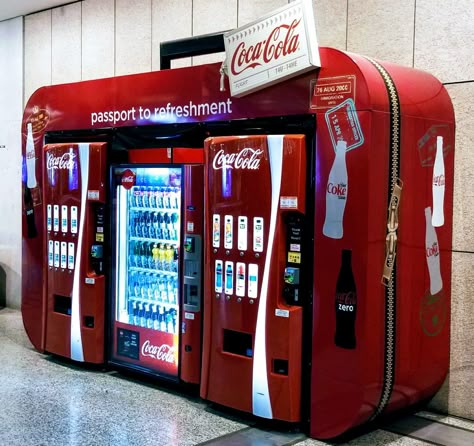 Vending Machine Wrap Design, Food Brand Activation, Vending Machine Reference, Vending Machine Ideas, Vendor Machine, Futuristic Architecture Future City, Front Desk Hotel, Booth Activation, Snack Area