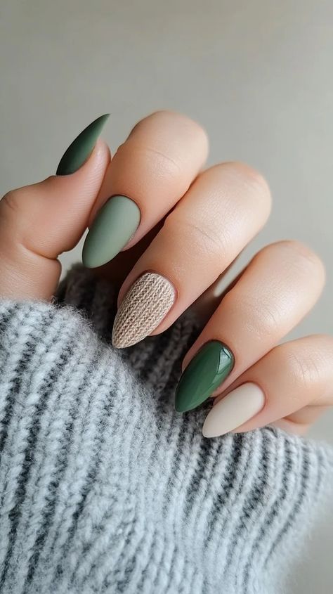 Subtle & Chic: The Neutral Fall Nail Colors Everyone's Obsessed With! - Oh La De Eucalyptus Color Nails, Nude And Green Nails, Sage Green And Gold Nails, Neutral Fall Nail Colors, Eucalyptus Color, Grey Matte Nails, Color Nails, Fall Nail Colors, Fall Treats