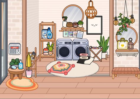 Laundry Design, Room Ideas Aesthetic, Toca Life, Modern Mansion, Life Words, All Games, Laundry Room, House Design, Building