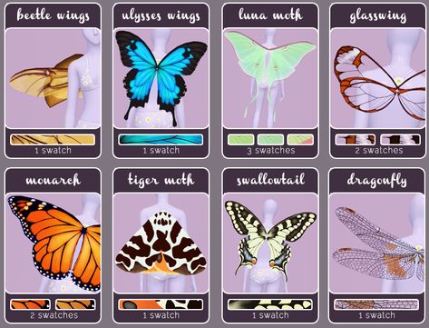 Sims 4 Insect Cc, Sims 4 Fairy Cc Clothing, Sims 4 Wings Cc, Fairy Sims 4 Cc, Sims 4 Fairy Cc, Fantasy Wings, Los Sims 4 Mods, Cc Sims4, Sims 4 Anime