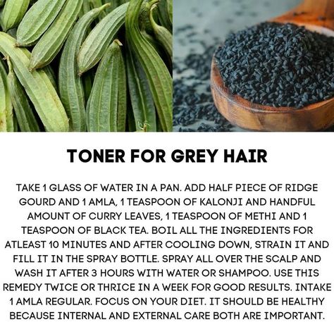 Kumkum behera on Instagram: "Toner for grey hair . . . . . . . . . . #greyhairremedy #greyhairfood #greyhairdontcare #greyhairjourney #whitehairremedy #whitehairs #whitehairsolution #whitehairoil #greyhairtrend #greyhairtreatment #greyhairtransformation #greyhairsolution #beautyandhairsecrets" Grey Hair Solutions, White Hair Solution, Grey Hair Problem, Grey Hair Home Remedies, Food For Hair, Gray Hair Solutions, Grey Hair Remedies, Reverse Gray Hair, Hair Oiling