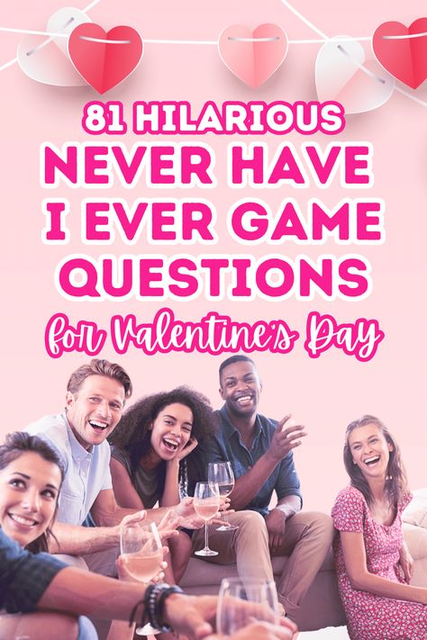 81 Never Have I Ever Questions For Valentines Day Party Games - fun Valentine's Day games for adults and activities for after a Valentines dinner party for couples or galentines! #valentinesday #valentinesdaygames #partygames #neverhaveiever Casual Party Ideas, Valentines Dinner Party, Valentines Day Party Games, Couples Dinner Party, Dinner Party Activities, Never Have I Ever Questions, Valentine Dinner Party, Gift Exchange Party, Valentine's Day Party Games