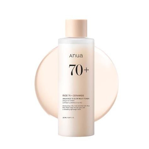 ANUA Rice 70 Glow Milky Toner, for Glass Skin and Brightening, Rice Water, Niacinamide, Ceramides, Panthenol, Fragrance-Free, Non comodogenic, Fungal Acne Safe, Korean Skin Care, 250ml/8.45fl.oz. Anua - Rice 70 Glow Milky Toner, Milky Toner, Fungal Acne, Birthday Things, Rice Water, Korean Skin Care, Xmas List, Korean Skin, Snow Cones