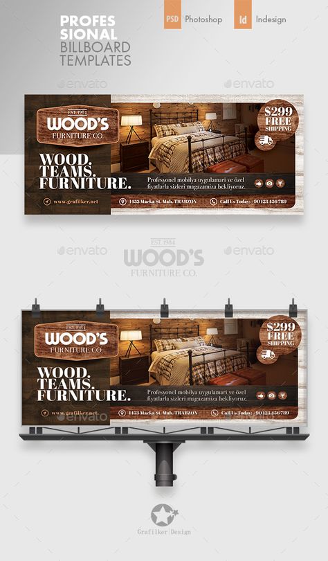 Wood Furniture Billboard Templates