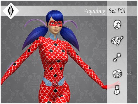 Sims 4 Ladybug, Sims 4 Cat, Uraraka Cosplay, Accessories Hairstyles, Sims 4 Black Hair, Ladybug Costume, Sims 4 Anime, Sims 4 Cc Shoes, Florida Woman