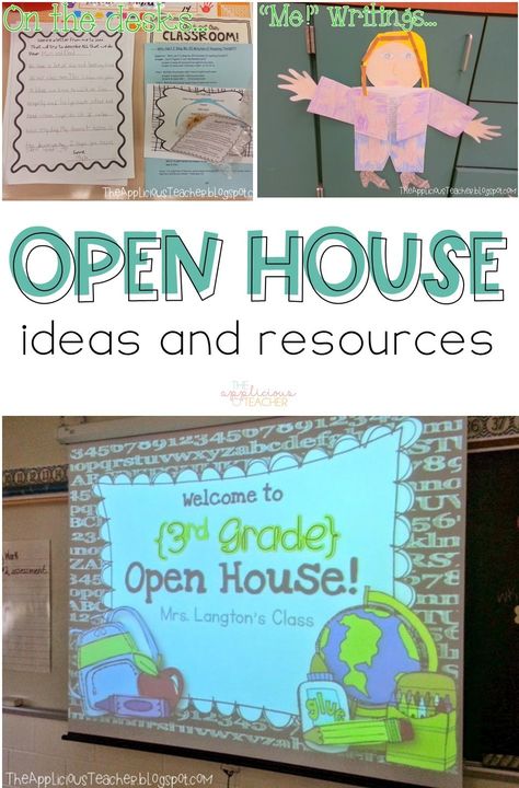 Open House ideas and tons of free resources. TheAppliciousTeacher.com Open House Display, Open House Activities, Open House Ideas, Open House Night, First Grade Freebies, School Open House, Teaching Third Grade, Third Grade Classroom, Back To School Night