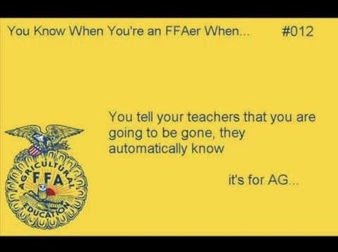 Truth...Ringgold FFA - www.OneLessThing.net Ffa Memes Funny, Ffa Captions For Instagram, Ffa Gift Ideas, Ffa Memes, Ffa Quotes, Ffa Ideas, Ag Teacher, Ffa, Teacher Humor