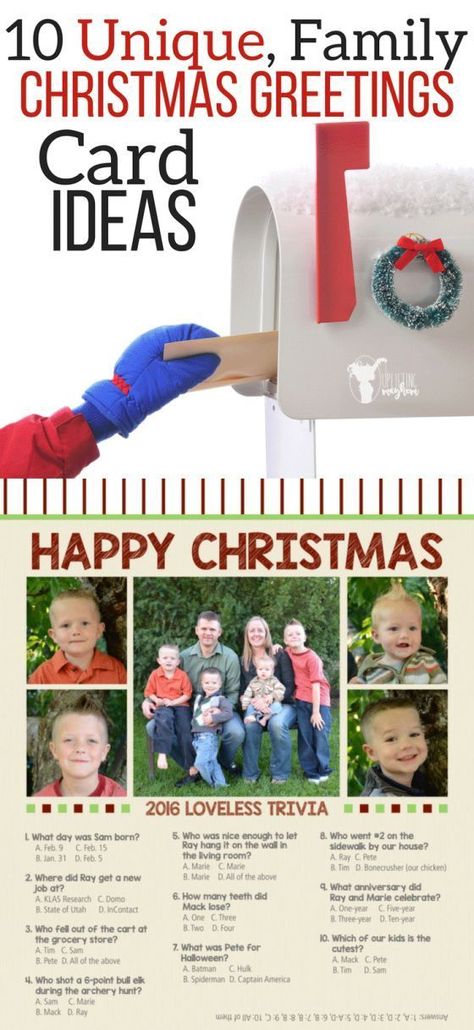 10 Unique Christmas Greeting Card Ideas that makes a fun update for your family!! Greetings Card Ideas, Family Christmas Greetings, Funny Family Christmas Cards, Holiday Cards Family, Christmas Greetings Card, Family Holiday Cards, Funny Holiday Cards, Unique Christmas Cards, Family Holiday Photos