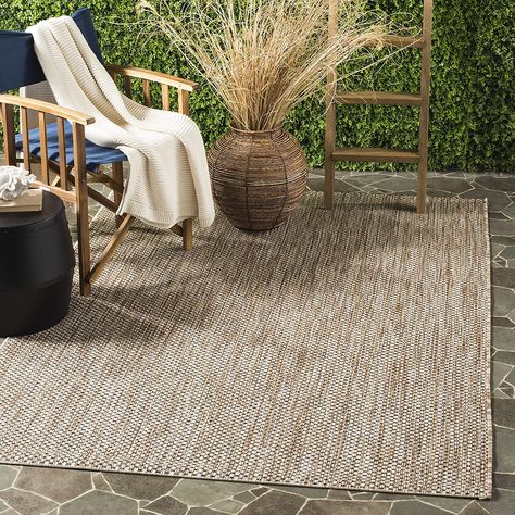 SAFAVIEH Courtyard Collection 4' x 5'7" Natural/Black CY8521 Indoor/ Outdoor-Waterproof Easy-Cleaning Patio Backyard Mudroom Accent-Rug Wood Rug, Backyard Rugs, Trellis Rug, Patio Backyard, Outdoor Accents, Stylish Rugs, Indoor Outdoor Rug, Black Area Rugs, Indoor Outdoor Area Rugs