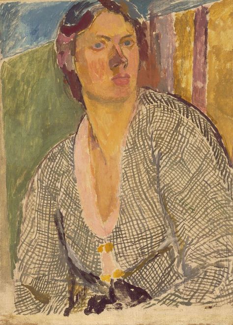 Vanessa Bell 1879-1961, "Self Portrait," ca. 1915, Oil on canvas laid on panel, 63.8 x 45.9 cm, Yale Center for British Art, Paul Mellon Fund. © The Estate of Vanessa Bell, courtesy of Henrietta Garnett (Vanessa Bell) Dulwich Picture Gallery, Duncan Grant, Vanessa Bell, Bell Art, Avant Garde Artists, Yellow House, Digital Museum, John Singer Sargent, Virginia Woolf