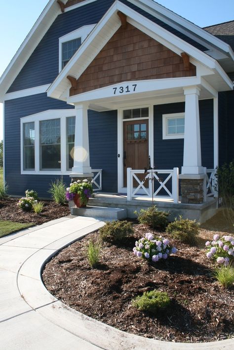 Navy Blue House Exterior, Cabin Siding, Exterior Paint Color Combinations, Best Exterior House Paint, Siding Ideas, Best Exterior Paint, House Paint Color Combination, Exterior House Paint Color Combinations, Blue Exterior