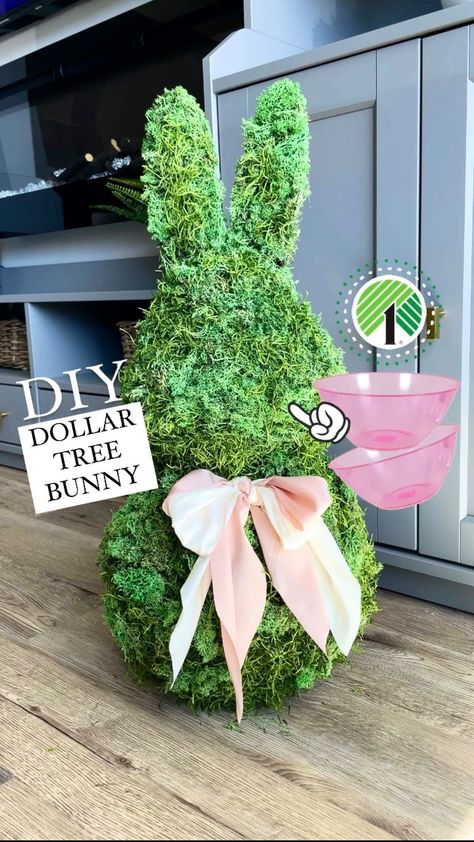 🤯 DIY Dollar Tree Moss Bunny 🐇💕 What do you think of this simple DIY for spring decor?! 🤍💚My Dollar Tree was running low on Moss so I… | Instagram Easter Ideas, Simple Diy, Dollar Tree Diy, Enjoy It, Dollar Tree, Spring Decor, Easy Diy, You Think, Thinking Of You