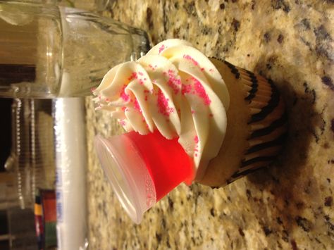 21st Birthday Cupcake jello shot 21st Party Ideas, Liquor Cakes, Alcoholic Cupcakes, 21st Birthday Cupcakes, Liquor Cake, Margarita Cake, Pink Shot, 21st Bday Ideas, Jello Shot