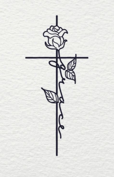 Faith Cross Tattoos, Cross Tattoo On Wrist, Small Cross Tattoos, Simple Cross Tattoo, Grace Tattoos, Tattoo Quotes For Men, Rose Tattoos For Men, Cross Tattoos For Women, Flower Wrist Tattoos