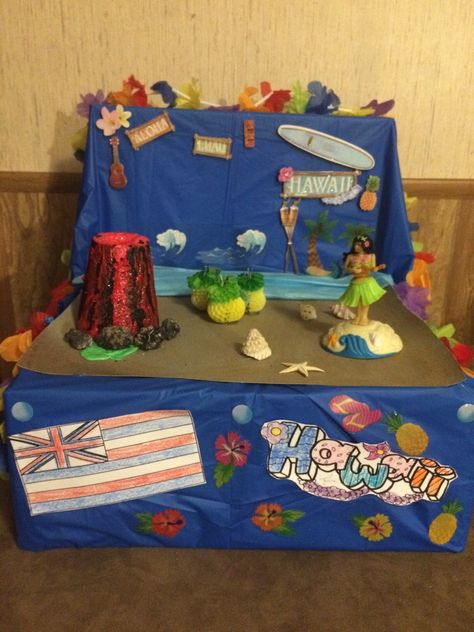 Hawaii School Project Ideas, Hawaii Float Project, Hawaii State Float Project, Chemistry Project, State Project, Chemistry Projects, Blue Suitcase, Hawaiian Decor, Hawaii Island