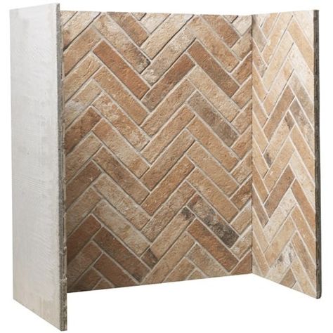 Gallery Urban Dusk Herringbone Fireplace Chamber Panels - Hotprice.co.uk Herringbone Fireplace, Brick Herringbone, Wood Burner Fireplace, Inset Stoves, Boiler Stoves, Wooden Fireplace, Fireplace Beam, Multi Fuel Stove, Contemporary Fireplace