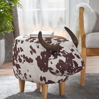 Cow Ottoman, Patterned Ottoman, Cowhide Print, Casa Country, Velvet Ottoman, Inspire Me Home Decor, White Cow, Foot Stool, Milk Cow