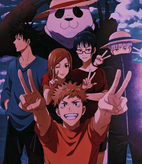 Anime Group Chat Pfp, Jjk Group Photo Anime, Jjk Group Pfp, Jjk Friend Group, Anime Group Picture, Anime Friend Group Aesthetic, Jjk Group Photo, Jujutsu Kaisen Group Photo, Anime Group Photo