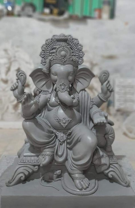 Homemade Ganpati Murti, Ganesh Idol Clay, Ganesha Idol Clay, Ganpati Murti Design, Ganesh Murti Design, Ganapati Murti, Ganpati Murti, Ganpati Idol, Ganesha Sculpture