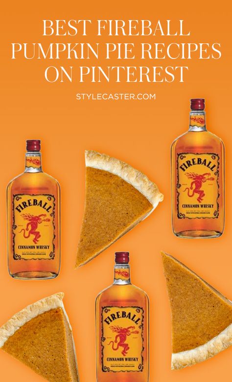 Fireball Pumpkin Pie Recipes That’ll Wow Your Holiday Party | StyleCaster Fireball Pumpkin Pie Recipe, Fireball Cheesecake, Fireball Pumpkin Pie, Pumkin Pie Cheesecake, Fireball Recipes, Whiskey Recipes, Thanksgiving Food Sides, Fireball Whiskey, Pumpkin Pie Cheesecake