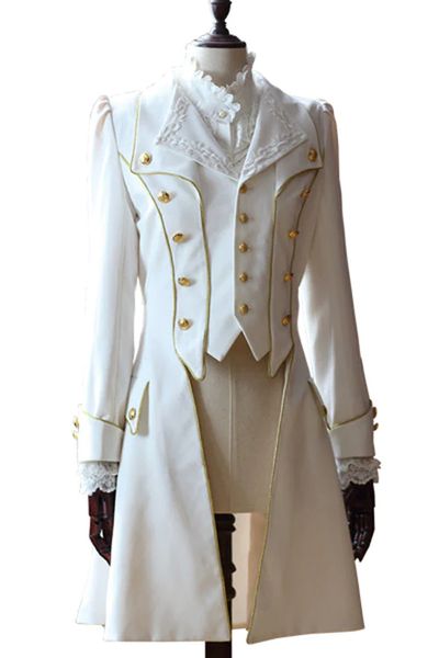 Prince Retro Immortal Black And White Rose Single Breasted Ouji Lolita Coat Naveen Costume, Victorian Outfit Men, Masquerade Girl, Ouji Fashion, Epic Clothing, Prince Clothes, Style Types, Punk Dress, Royal Outfits