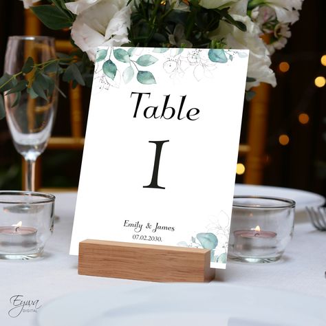 Editable PDF Wedding Table Numbers Template in greenery design with eucalyptus.
Edit the file yourself in PDF, change font and font color. Head table is also included.
This listing is a digital INSTANT DOWNLOAD file - files are available immediately after purchase.
Download your high resolution (300 dpi) file(s) instantly after your payment is complete! Emerald Table Numbers, Plant Table Numbers, Plant Table Numbers Wedding, Table Numbers Wedding Eucalyptus, Pressed Floral Eucalyptus Table Numbers, Wedding Table Numbers Template, Number Templates, Eucalyptus Wedding, Head Table