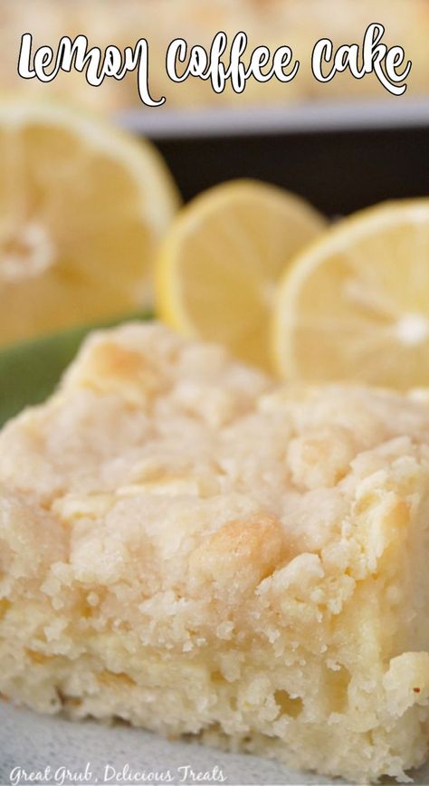 A close up pic of a piece of lemon coffee cake. Lemon Coffee Cake, Orange Cream Cheese Frosting, Lemon Coffee, Orange Cream Cheese, Corner Bakery, Streusel Cake, Moist Lemon Cake, Lemon Cream Cheese, Apple Fritter