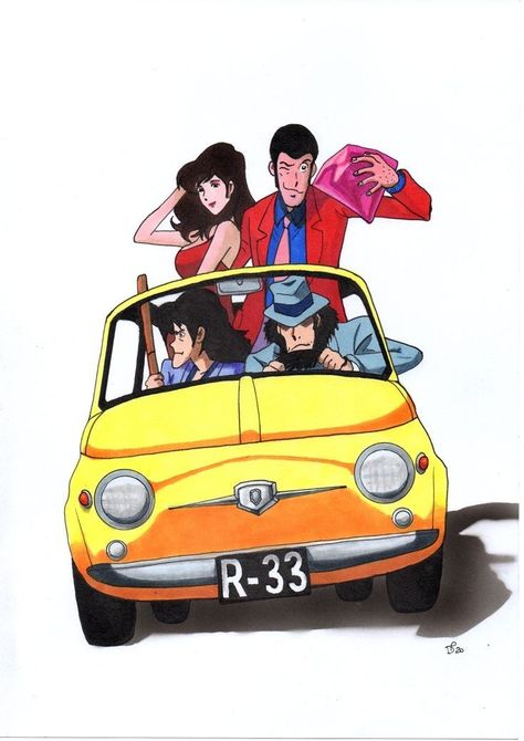 Lupin 3, 500 Abarth, Copic Ciao, Lupin The Third, Lupin Iii, Winsor Newton, Magnum Opus, Cartoon Tattoos, Cute Monkey