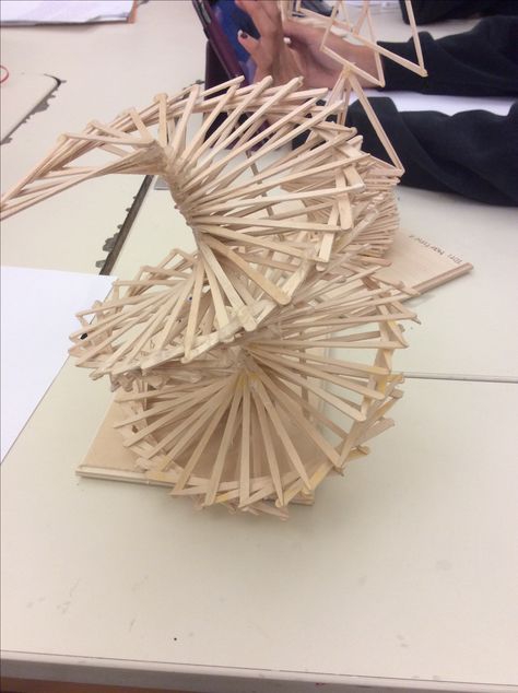 Balsa Wood Sculpture, Popsicle Stick Sculpture, Modular Sculpture, Stick Sculpture, Stick Structure, Toothpick Sculpture, 3d Art Sculpture, 3d Art Projects, Sculpture Lessons