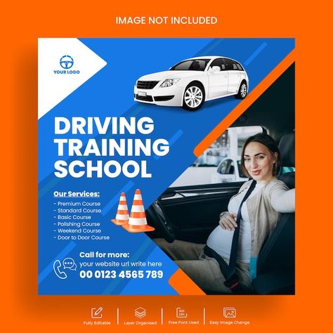 Vector driving school and car service so... | Premium Vector #Freepik #vector Driving School Poster, School Car, School Icon, Castles Interior, Driving School, Car Service, School Posters, Creative Ads, Banner Template