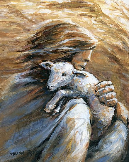 Be reminded of God's love for you with this painting representing Jesus as the Good Shepherd holding a little lamb over his shoulder. Inspired by the parable of the lost sheep from the New Testament. Lost Sheep, The Lost Sheep, Pictures Of Christ, Jesus Christ Art, Prophetic Art, Jesus Painting, A Sheep, The Good Shepherd, Biblical Art