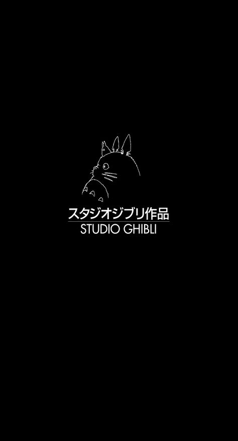 Negative Totoro 4K Ghibli Studio Logo, Studio Ghibli Design Ideas, Studio Ghibli Wallpaper Dark, Iphone Wallpaper Totoro, Studio Ghibli Logo Wallpaper, Studio Ghibli Logo, Ghibli Logo, Ghibli Wallpaper, Totoro Art